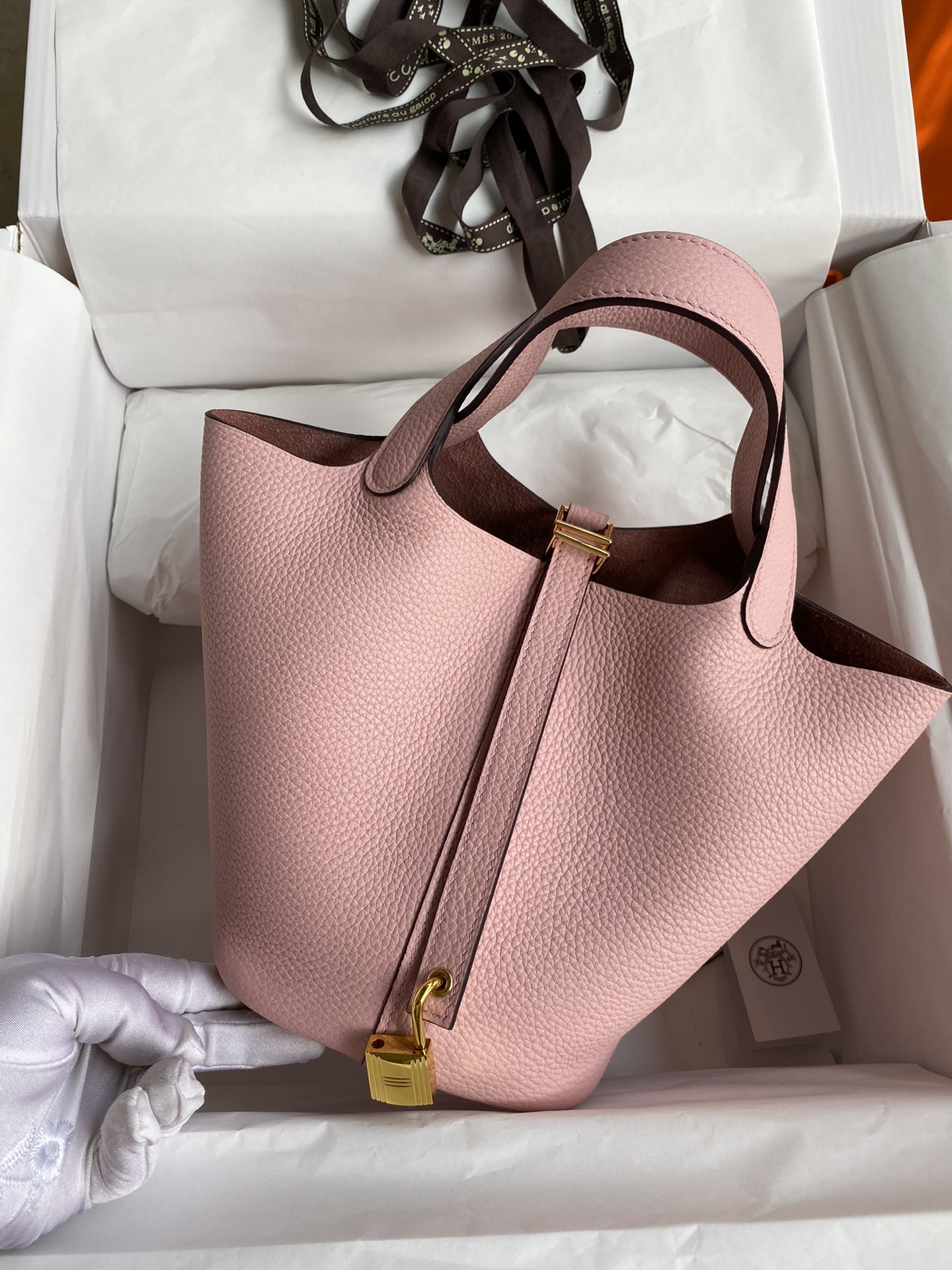 Hermes Picotin Lock 18 Bag In Pink Clemence Leather